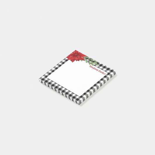 Zwart-wit buffalo speldenstetia post-it® notes (Schuin)