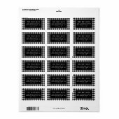 Zwart wit buffalo speldenvakantieadres etiket (Full Sheet)