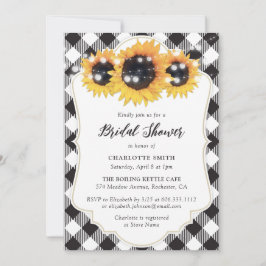 Zwart-wit Buffalo Zonnebloem Vrijgezellenfeest Kaart