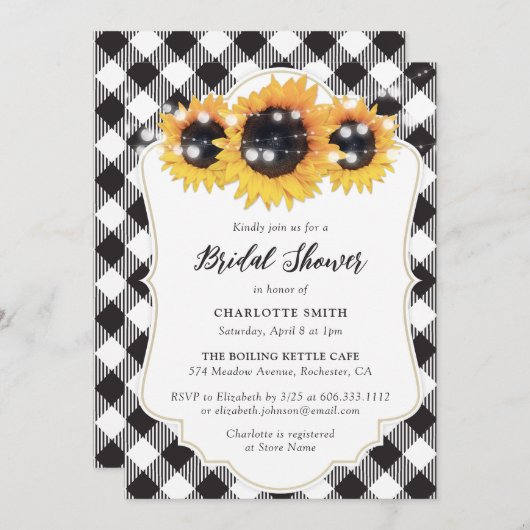 Zwart-wit Buffalo Zonnebloem Vrijgezellenfeest Kaart (Voorkant / Achterkant)