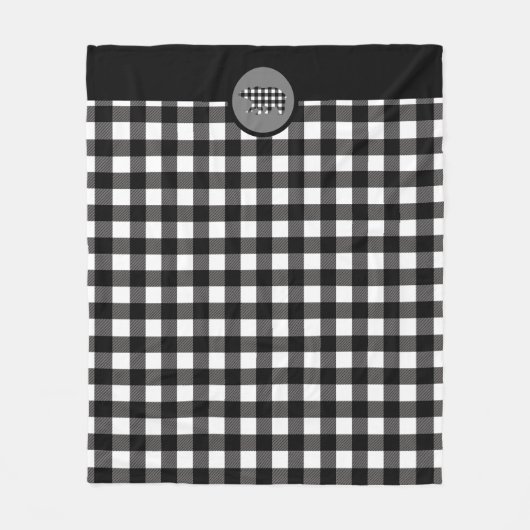 Zwart wit buffel Beer Fleece Deken (Voorkant)