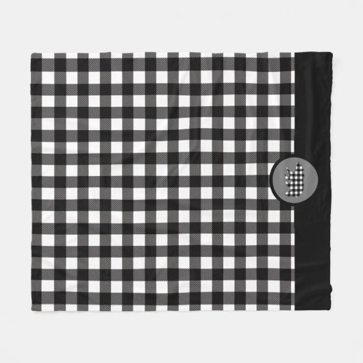 Zwart wit buffel Beer Fleece Deken (Voorkant (Horizontaal))