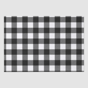 Zwart-wit Buffel Check Plaid Pattern Tissuepapier