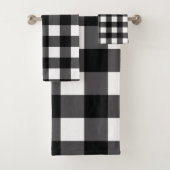 Zwart & Wit Buffel Gingham Geruite geruite geruite Bad Handdoek (Insitu)