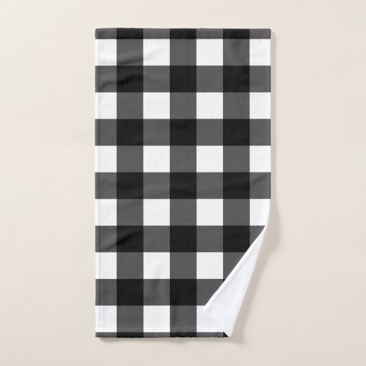 Zwart & Wit Buffel Gingham Geruite geruite geruite Bad Handdoek (Handdoek)