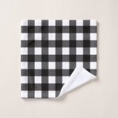 Zwart & Wit Buffel Gingham Geruite geruite geruite Bad Handdoek (Wasdoekje)