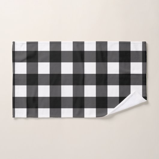 Zwart & Wit Buffel Gingham Geruite geruite geruite Bad Handdoek (Handdoek)