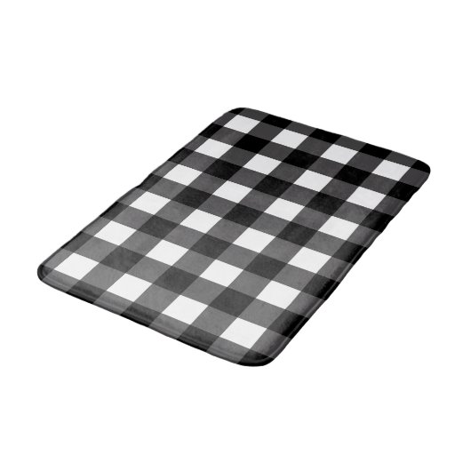 Zwart & Wit Buffel Gingham Geruite geruite geruite Badmat (Gekanteld)