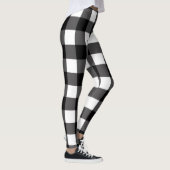 Zwart & Wit Buffel Gingham Geruite geruite geruite Leggings (Rechts)