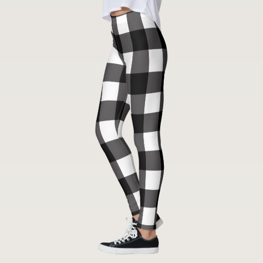 Zwart & Wit Buffel Gingham Geruite geruite geruite Leggings (Links)