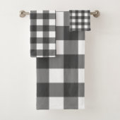 Zwart-wit Buffel Plaid Bad Handdoek (Insitu)