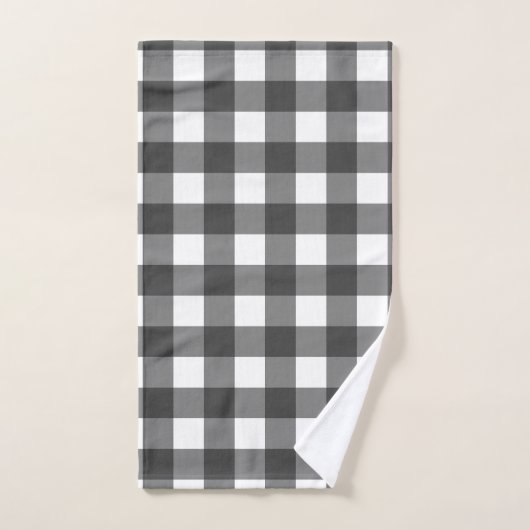 Zwart-wit Buffel Plaid Bad Handdoek (Handdoek)