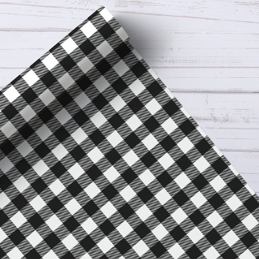 Zwart-wit Buffel Plaid Cadeaupapier