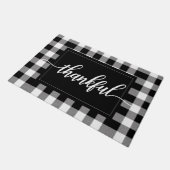 Zwart-wit Buffel Plaid Dankbaar Quote Deurmat (Schuin)