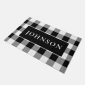 Zwart-wit Buffel Plaid Deurmat (Schuin)