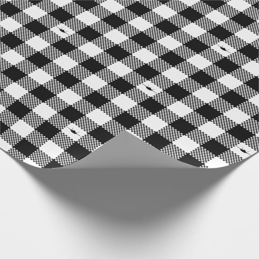 Zwart-wit Buffel Plaid met F-35 Cadeaupapier (Hoek)