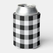 Zwart-wit Buffel Plaid Modern Patroon Blikjeskoeler (Blikje Voorkant)
