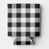 Zwart-wit Buffel Plaid Modern Patroon Blikjeskoeler (Voorkant)