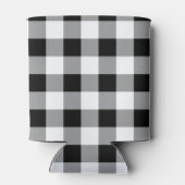 Zwart-wit Buffel Plaid Modern Patroon Blikjeskoeler (Achterkant)