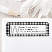 Zwart-wit Buffel Plaid Monogram Adres Etiket (Insitu)