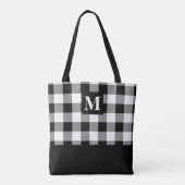 Zwart-wit Buffel Plaid Monogram Canvas tas (Achterkant)