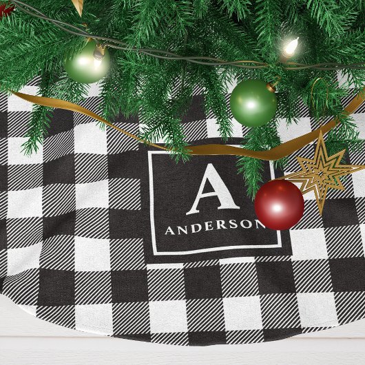 Zwart-wit Buffel Plaid Monogram Kerstboom Rok