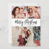 Zwart Wit Buffel Plaid Multi Foto Kerstmis Feestdagenkaart (Voorkant)