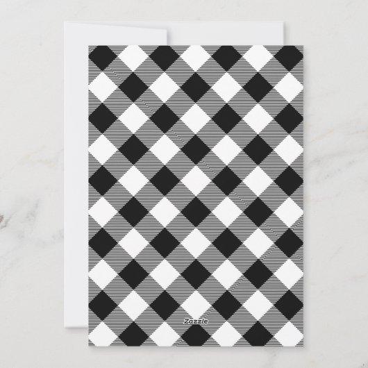 Zwart Wit Buffel Plaid Multi Foto Kerstmis Feestdagenkaart (Achterkant)