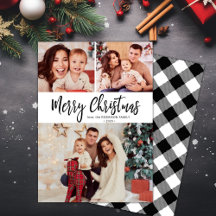 Zwart Wit Buffel Plaid Multi Foto Kerstmis