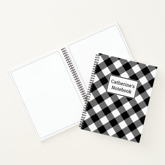  Zwart & Wit Buffel Plaid Notitieboek (Binnen)