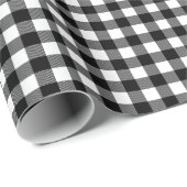 Zwart Wit Buffel Plaid Patroon Kerstcadeau Cadeaupapier (Rol Hoek)