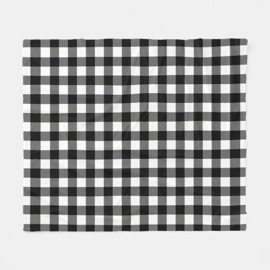 Zwart Wit Buffel Plaid Patroon Kerstcadeau Fleece Deken (Voorkant (Horizontaal))