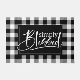 Zwart-wit Buffel Plaid Quote Deurmat