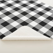 Zwart-wit Buffel Plaid Sherpa Deken (3/4)