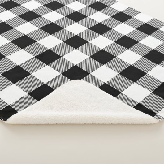 Zwart-wit Buffel Plaid Sherpa Deken (3/4)