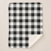 Zwart-wit Buffel Plaid Sherpa Deken (Voorkant)