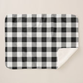 Zwart-wit Buffel Plaid Sherpa Deken (Voorkant (horizontaal))