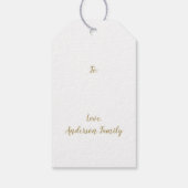 Zwart Wit Buffel Plaid Vrolijk Kerstfeest Cadeaulabel (Achterkant)