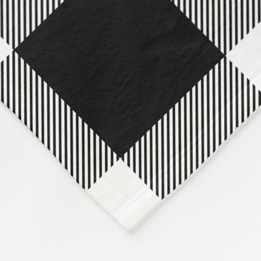 Zwart-wit buffelmonogram fleece deken (Hoek)