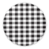 Zwart-wit buffelpatroon keramische knop (Voorkant)