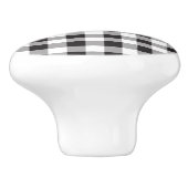 Zwart-wit buffelpatroon keramische knop (Zijkant)