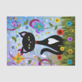 Zwart-wit buisje in een tuin tissuepapier (Voorkant)