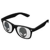 Zwart-wit buitenaards hoofd retro zonnebril (Gekanteld)