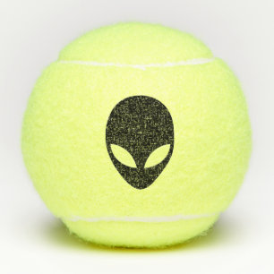 Zwart-wit buitenaards hoofd tennisballen