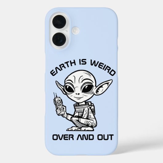 Zwart-wit buitenaardse telefoonhoesje Case-Mate iPhone case (Achterkant)