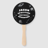 Zwart Wit Buitenruimte Astronaut Hand Fan Handwaaier (Achterkant)