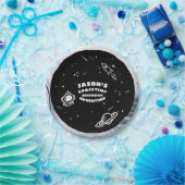 Zwart Wit Buitenruimte Astronaut Verjaardag Bord (Feest)