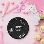 Zwart Wit Buitenruimte Astronaut Verjaardag Bord (Feest)