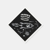 Zwart Wit Buitenruimte Astronaut Verjaardags Serve Servet (Hoek)