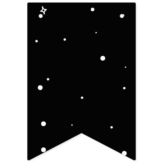 Zwart Wit Buitenruimte Astronaut Verjaardagsbanner Vlaggetjes (Tweede vlag)